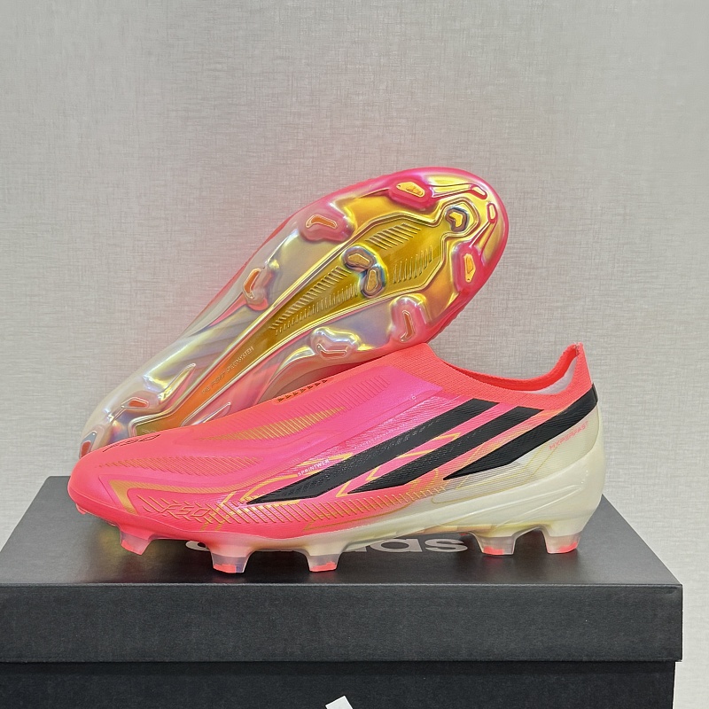 （到货36-45）阿迪达斯F50无鞋带全针织防水FG足球鞋adidas F50 Elite Laceless FG36-45