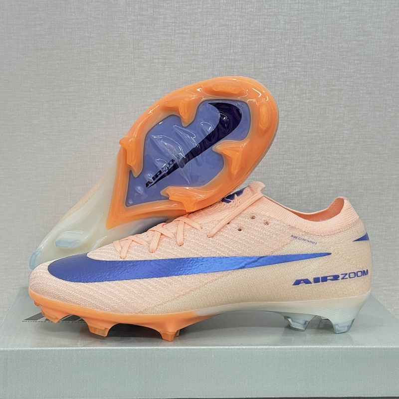（到货36-45）耐克刺客16代中帮全气垫黄橘彩防水针织碎钉足球鞋Nike Air Zoom Mercurial Vapor XV Elite FG