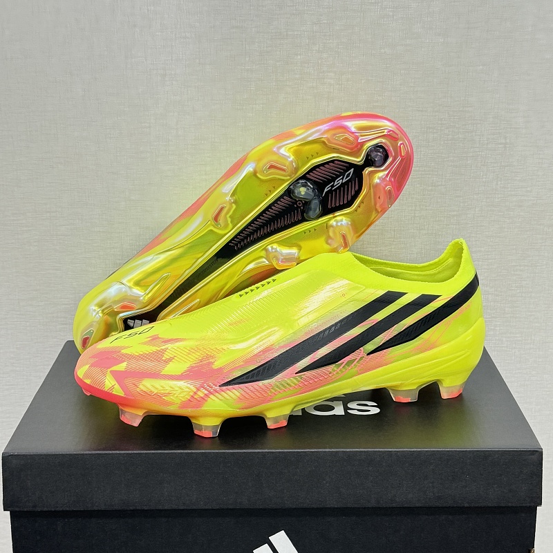 （到货36-45）阿迪达斯F50无鞋带全针织防水FG足球鞋adidas F50 Elite Laceless FG36-45